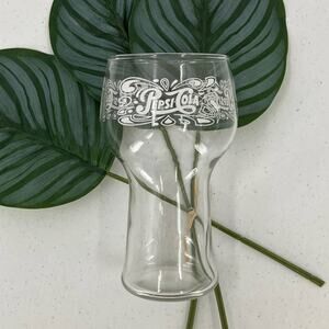 Vintage Pepsi-Cola Soda White Lettering 6 Inches Tall Bell Shape Drinking Glass